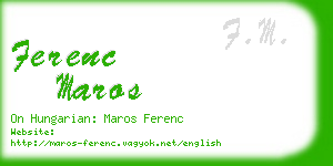 ferenc maros business card